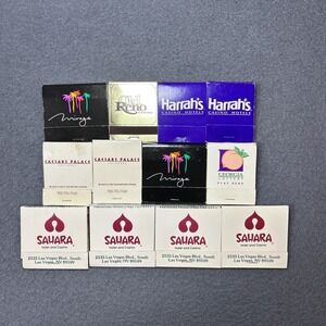 Lot of 12 Vintage Matchbooks Las Vegas & Reno Casinos Collectible Ephemera